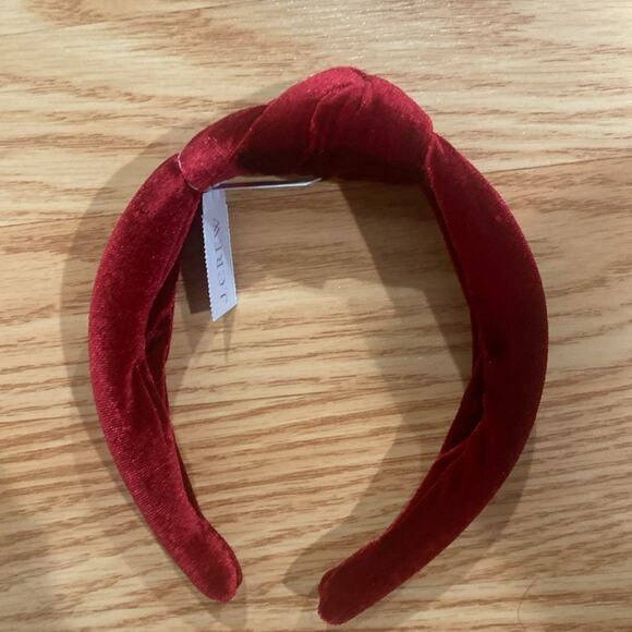 J. Crew deep ruby Velvet knot headband - Picture 3 of 6